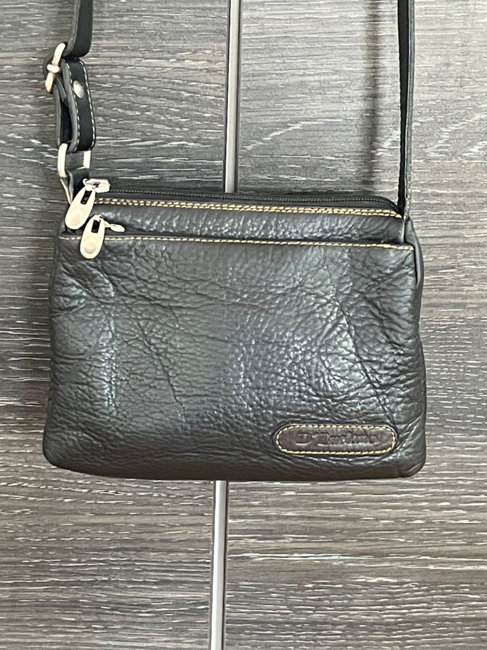D’Luciano Black Pebbled Leather Small Bag